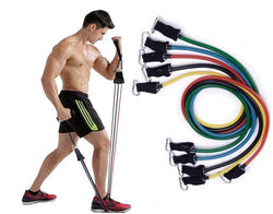 11pcs Resistance Bands Pull Up Tube Set Exercise Bands Stretch Elastic Pull Rope Band Kit